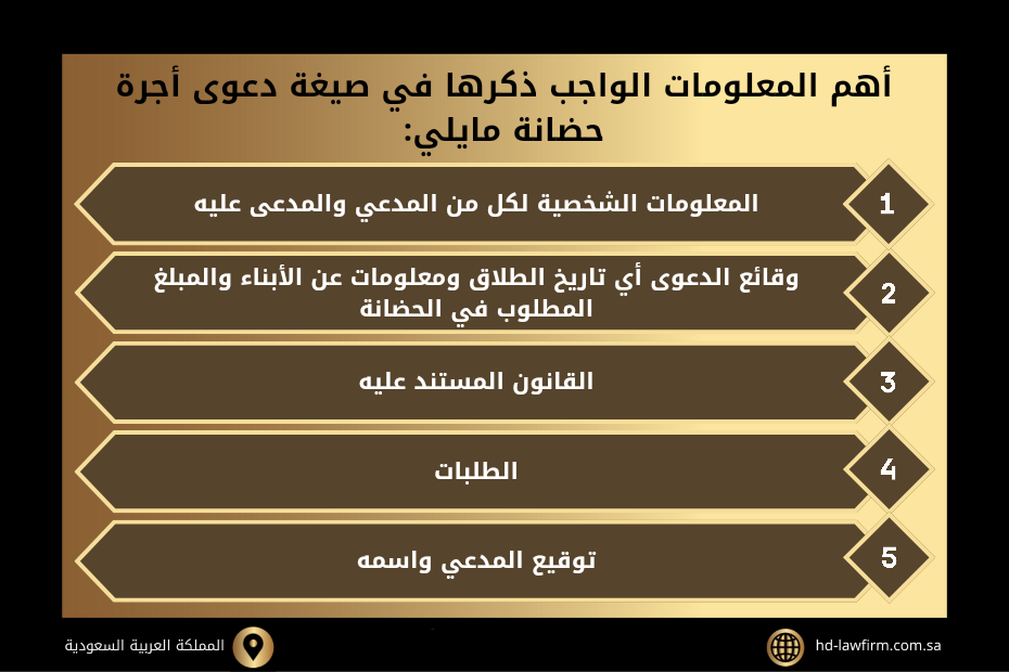 دعوى أجرة حضانة في السعودية