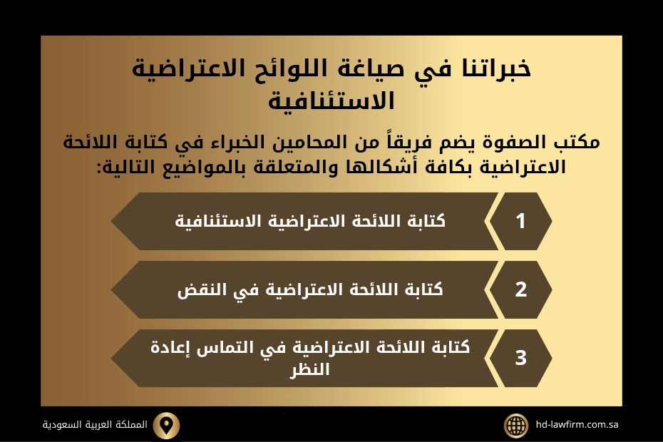 صياغة اللوائح الاعتراضية الاستئنافية في السعودية