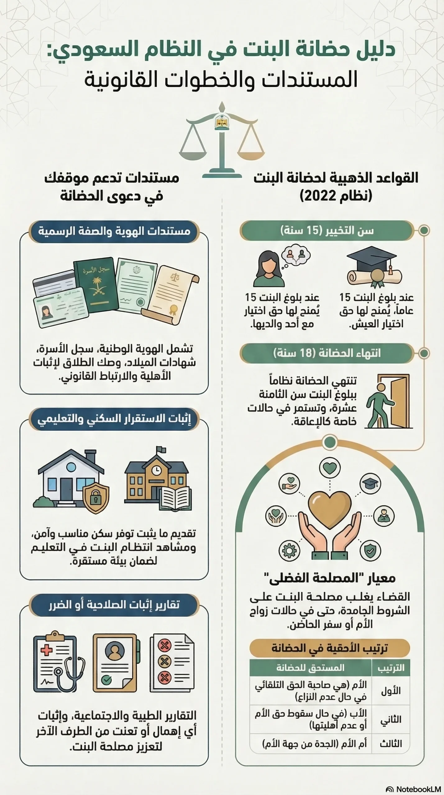 المستندات التي تقوي موقفك في نزاع حضانة البنت