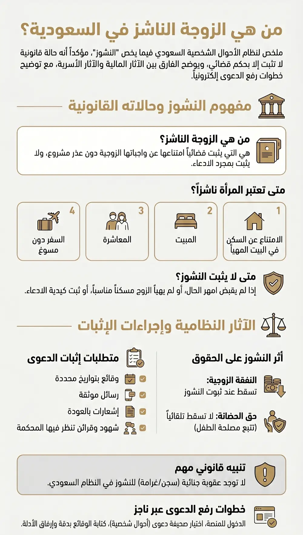 من هي الزوجة الناشز في القانون السعودي