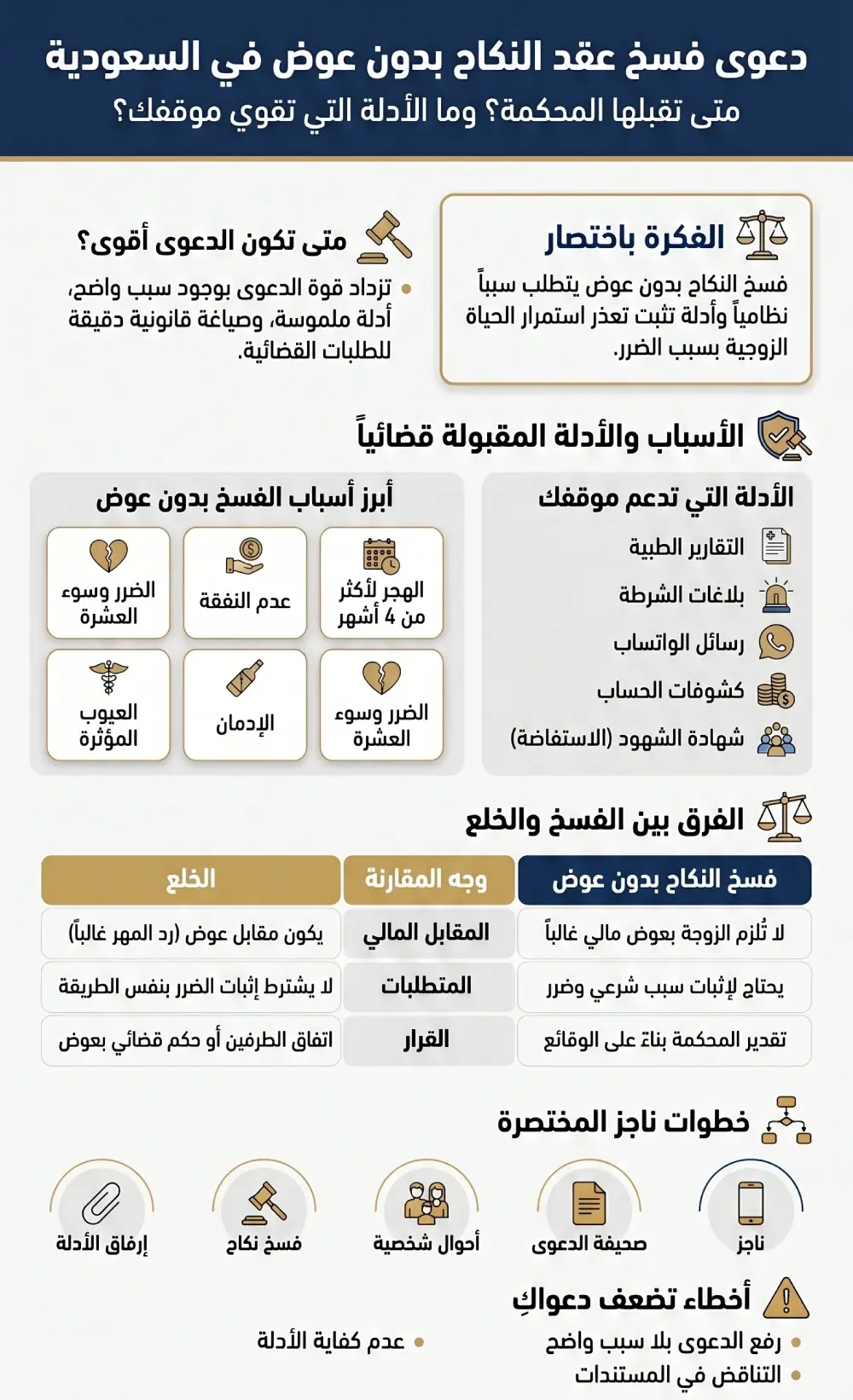 دعوى فسخ عقد النكاح بدون عوض بالسعودية